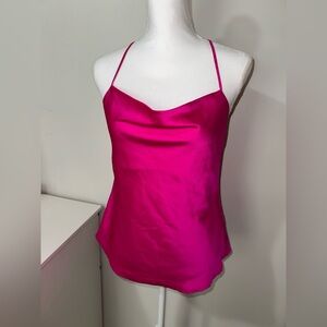 Hot pink silk top